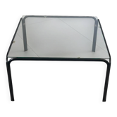 Large coffee table in glass and metal, Italy 1970s.