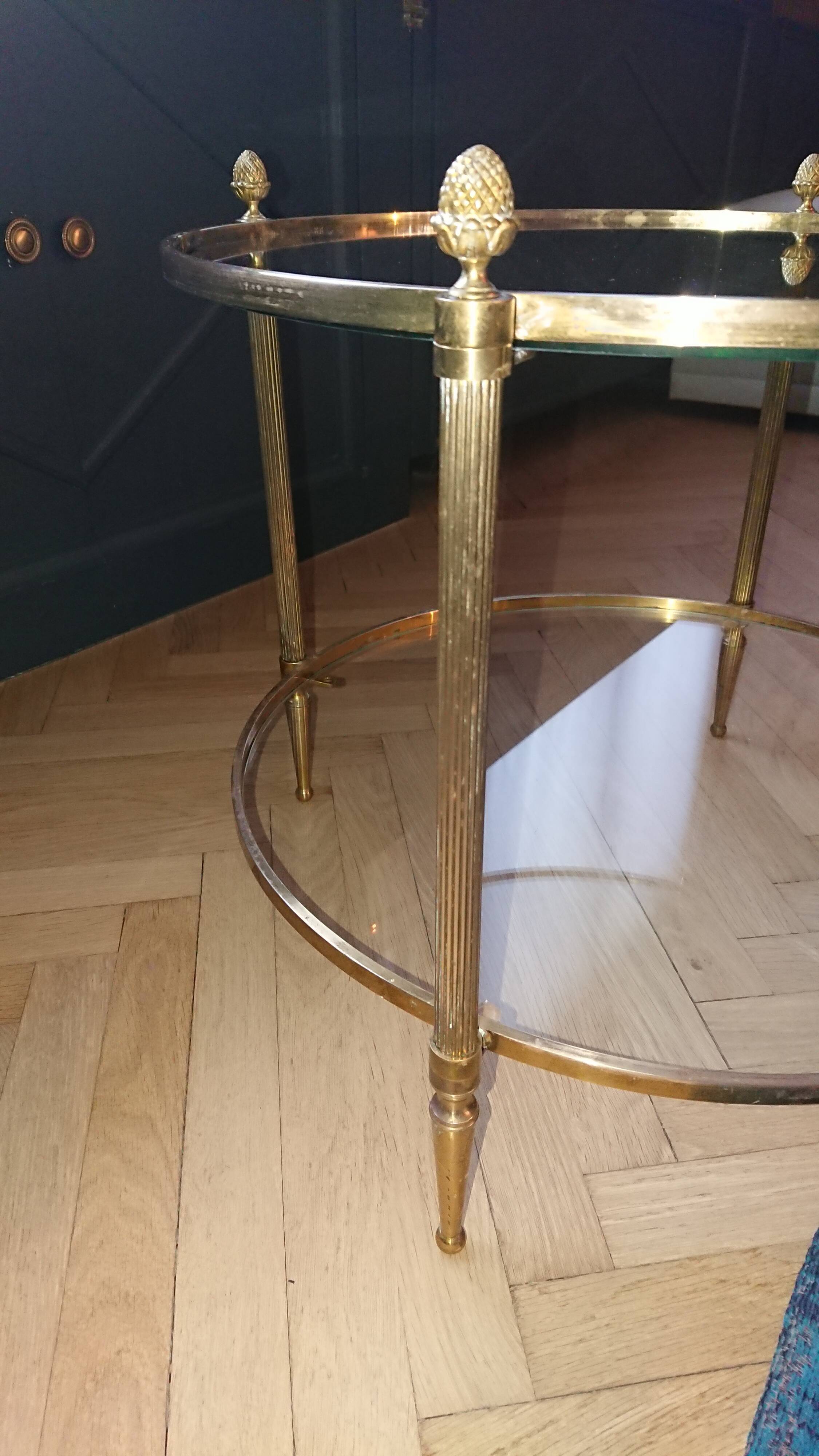 Brass and glass coffee table