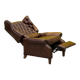Fauteuil inclinable chesterfield vintage fait main marron
