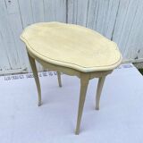 Bolster one drawer eggshell color cracked effect side table 1970
