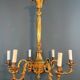 Lustre with 6 light arms in bronze in the Louis XVI style.
