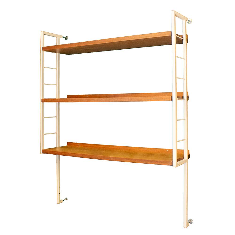 Mid Century Teak Wall Shelving Unit, Spain, 1950s