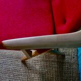 Paire de fauteuils rouges Danemark 1950