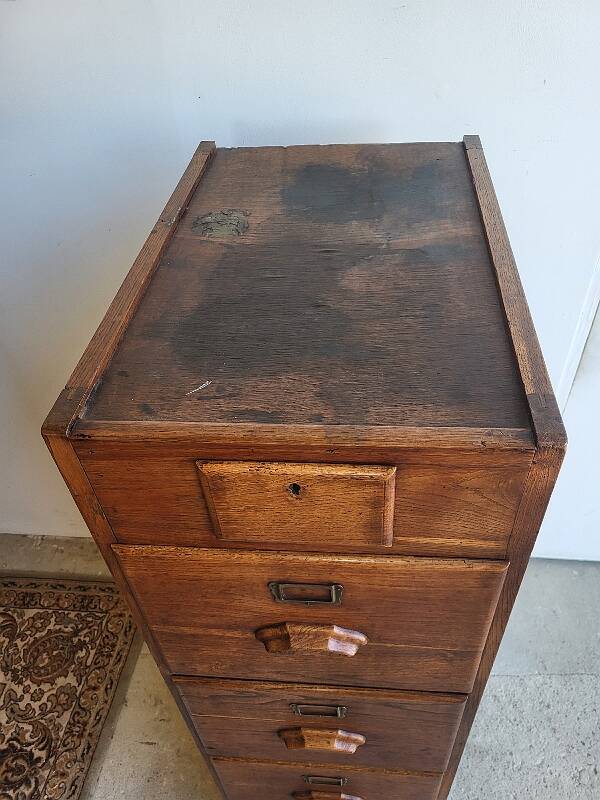 meuble classeur a dossiers en chene 1940