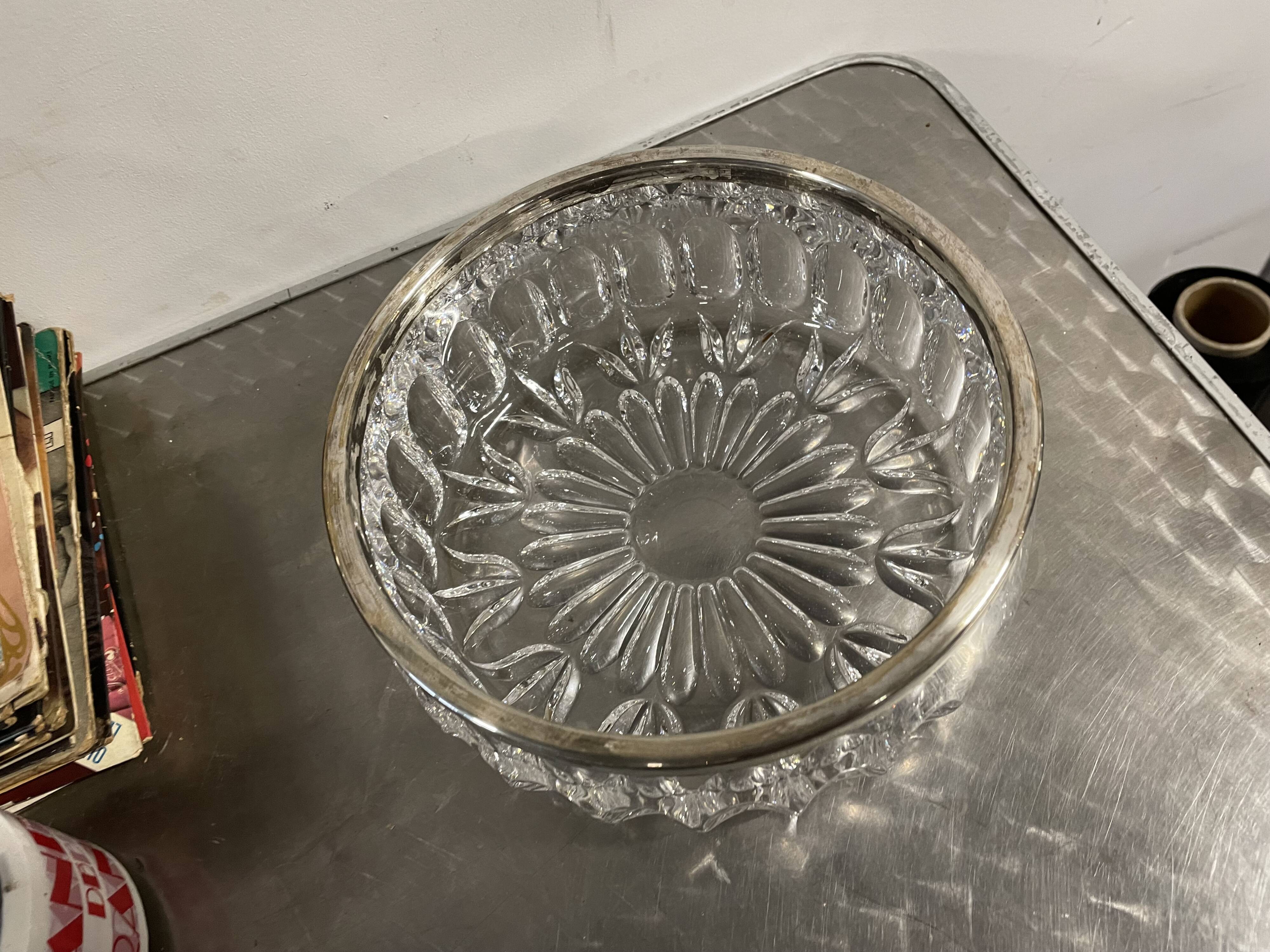 Silver and crystal metal cup