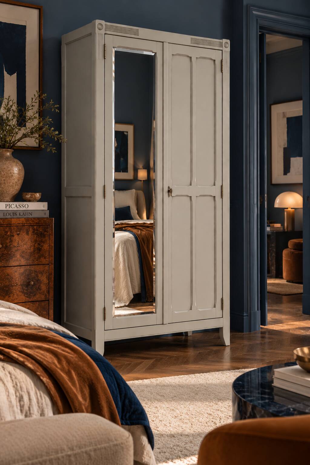 Armoire parisienne art déco rénovée miroir biseauté