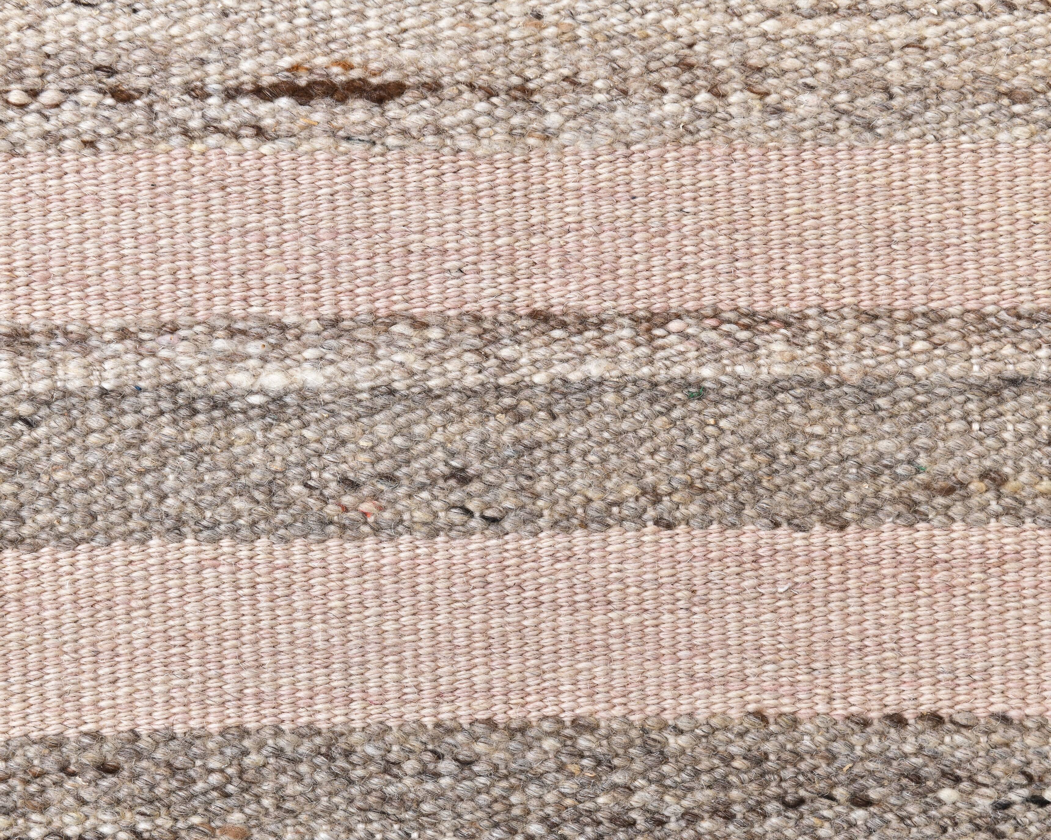 pink brown wool runner rug, Turkish vintage runner kilim  67x293 cm