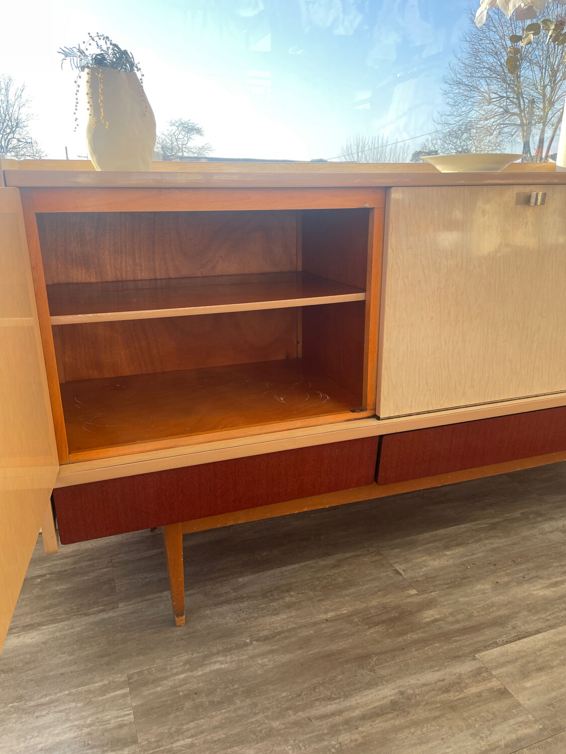 Vintage sideboard 60s beige