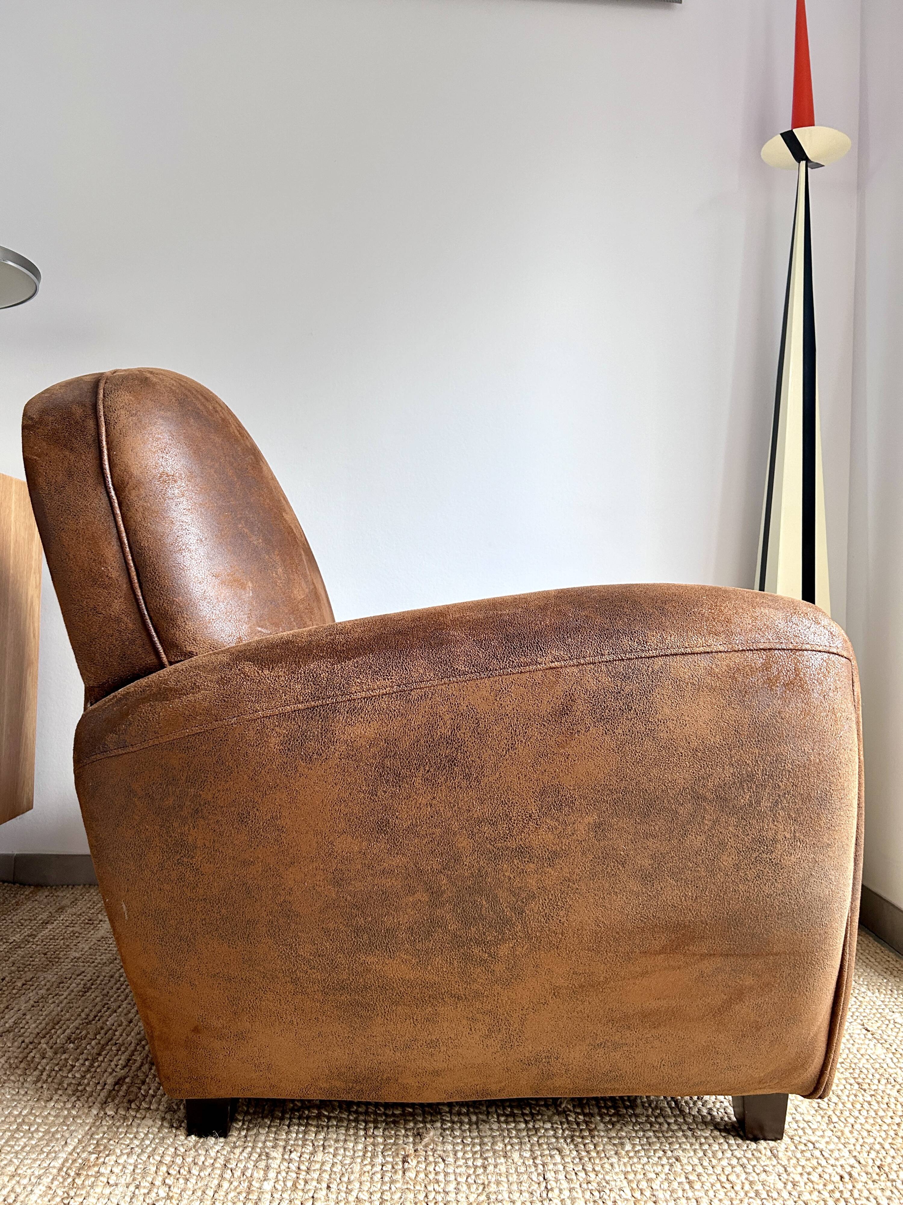 Suede club chair