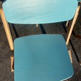 Set of 6 wooden chairs by Jean-Claude Duboys (French designer)