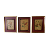 3 paintings with floral motifs