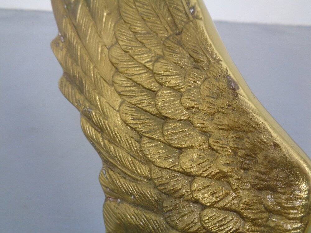 French Swan Coffee Table in Brass and Glass, 1960s