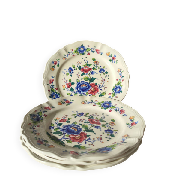 4 assiettes à dessert Sarreguemines France – modèle Touraine