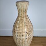 Braided wicker vase