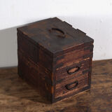 Japanese ko-dansu with hinged lid and paulownia wood drawers, Meiji–Taishō period, circa 1868–1926.