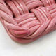 Woven pair of bottle coasters, in pink Vallauris earthenware.