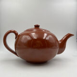 Brown ceramic teapot
