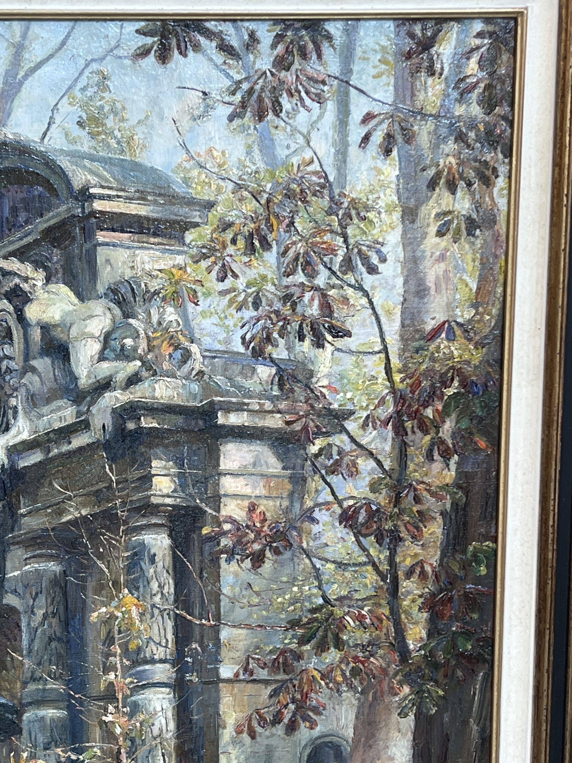 Paul Schaan (1857-1924): The Medici Fountain in the Luxembourg Gardens. Oil on canvas