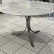 Vintage 1970s white Carrara marble dining table