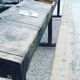 Bureau d'écolier de 3,30 m en bois 7 places