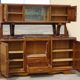Large two-body buffet in walnut and black marble