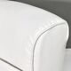 2 sets of Italian armchair with pouf in white fabric, Italy, 1940s