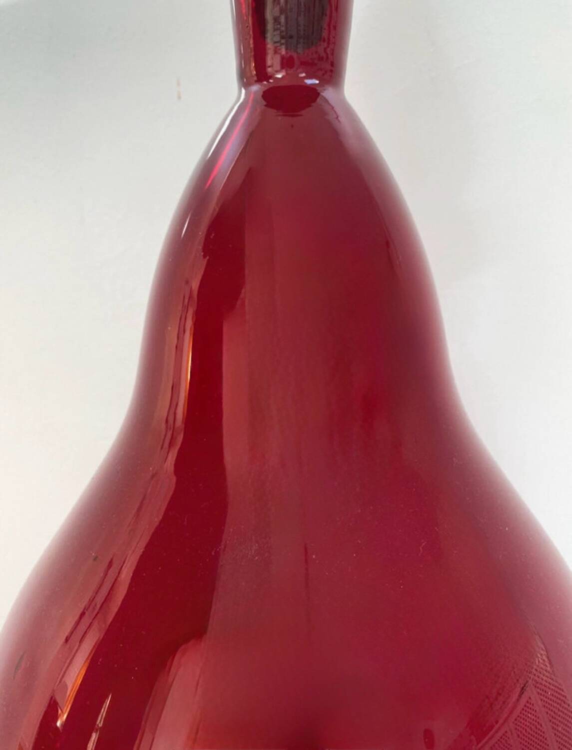 Large Empoli red blown glass carafe / Genie Bottle