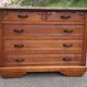 Art deco chest of drawers in oak and marble