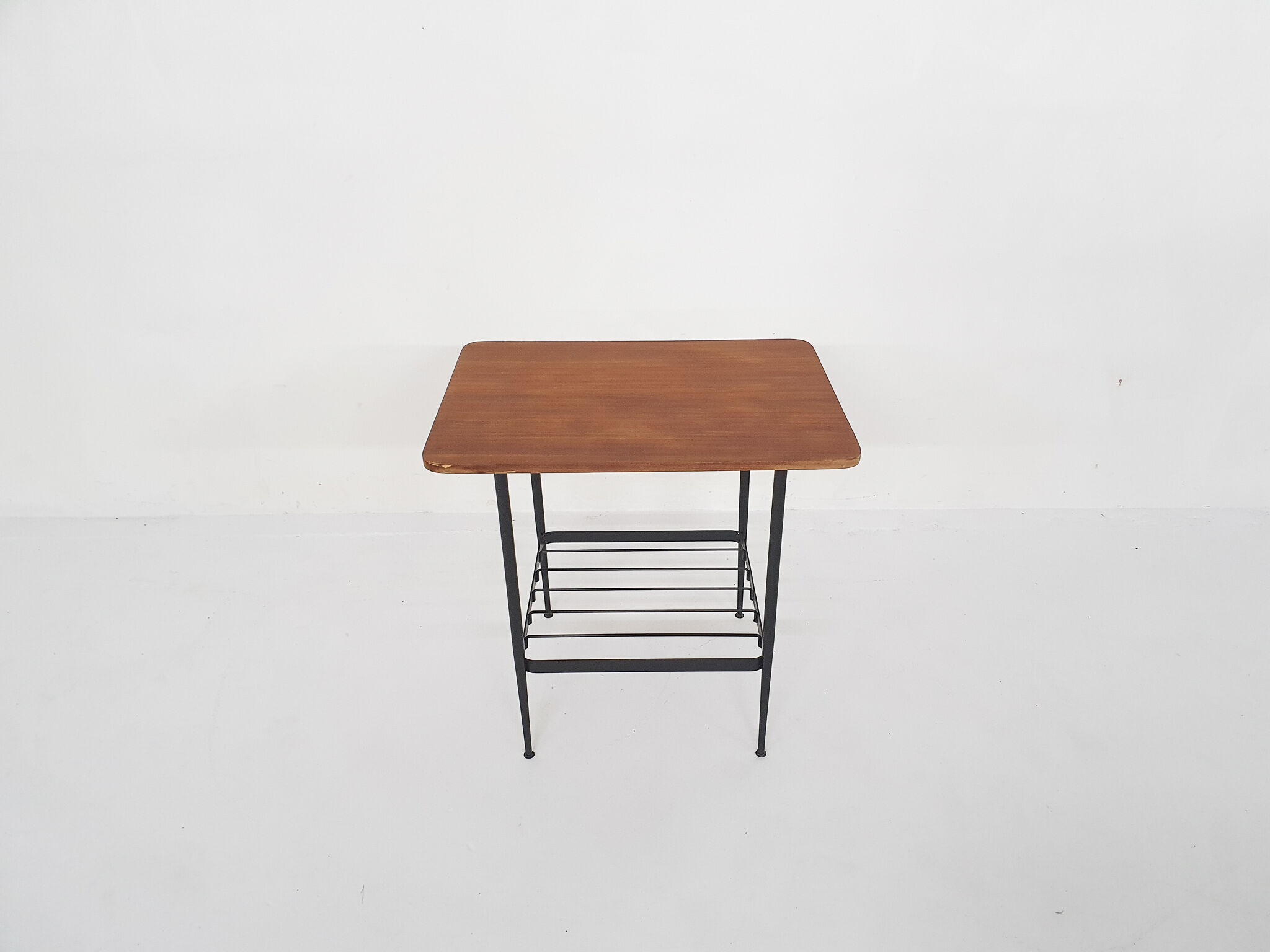 Teak and metal side table, The Netherlands 1950's