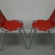 Set of Two Red Chairs by Dalvera for Les Arcs, 1960s