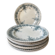 Set of 8 flat plates 19th century Terre de Fer, “Stella” Onnaing earthenware