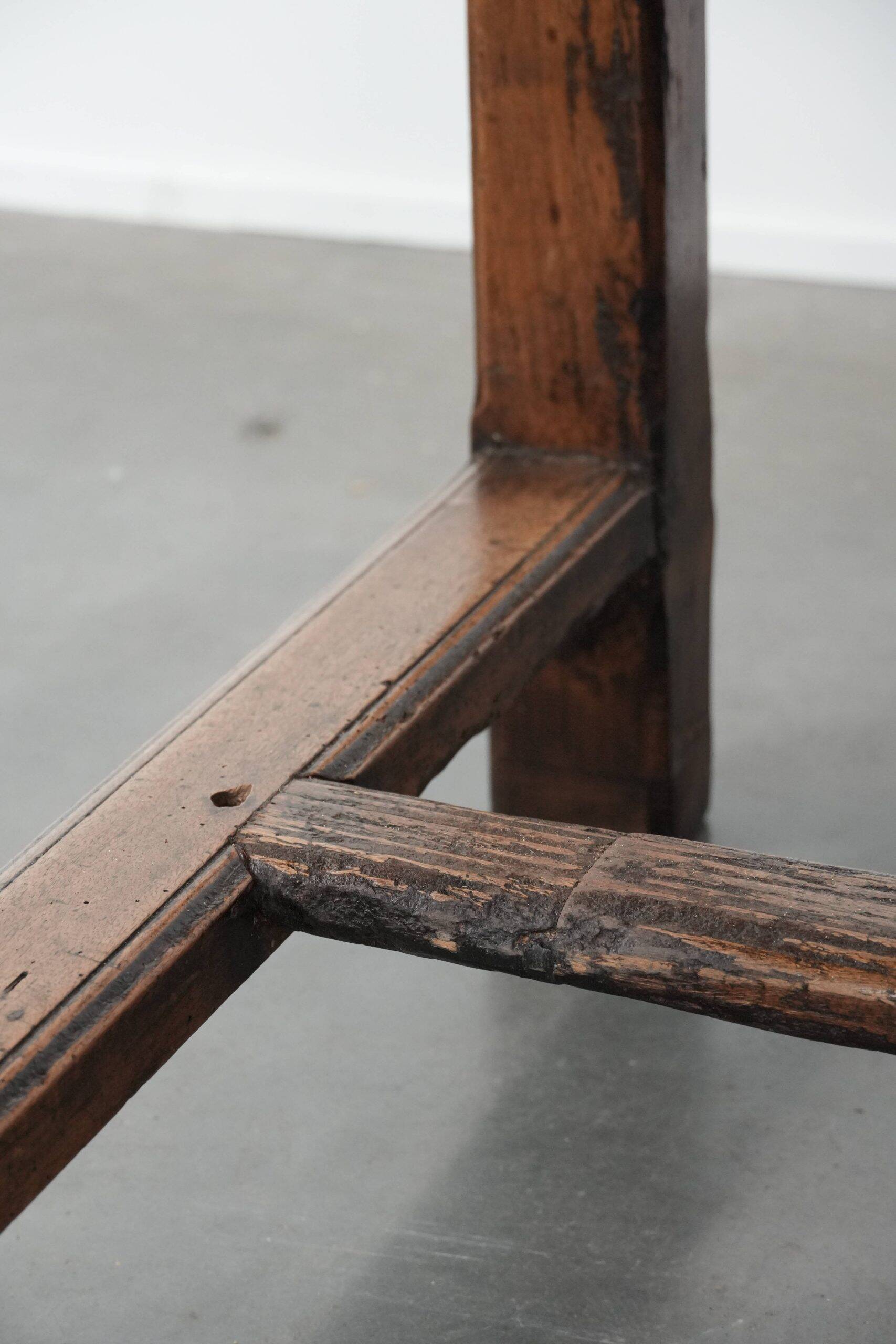 Robust French farmhouse antique dining table from the 18th century