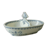 Old double saleron / salt shaker, ceramic, Mozart décor, from Sarreguemines