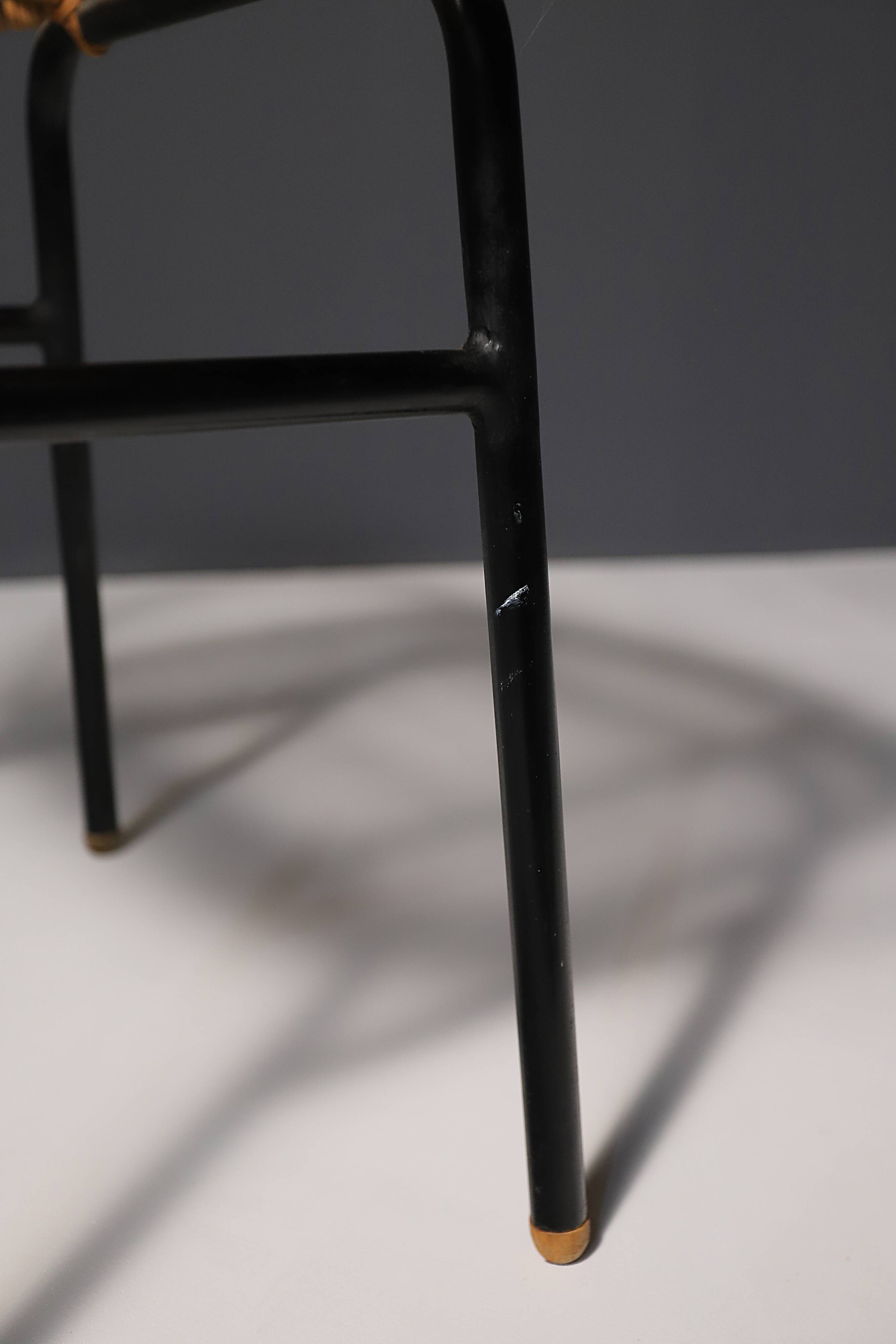 Tabouret en rotin du milieu du siècle par alan fuchs, uluv, années 1960, tchécoslovaquie