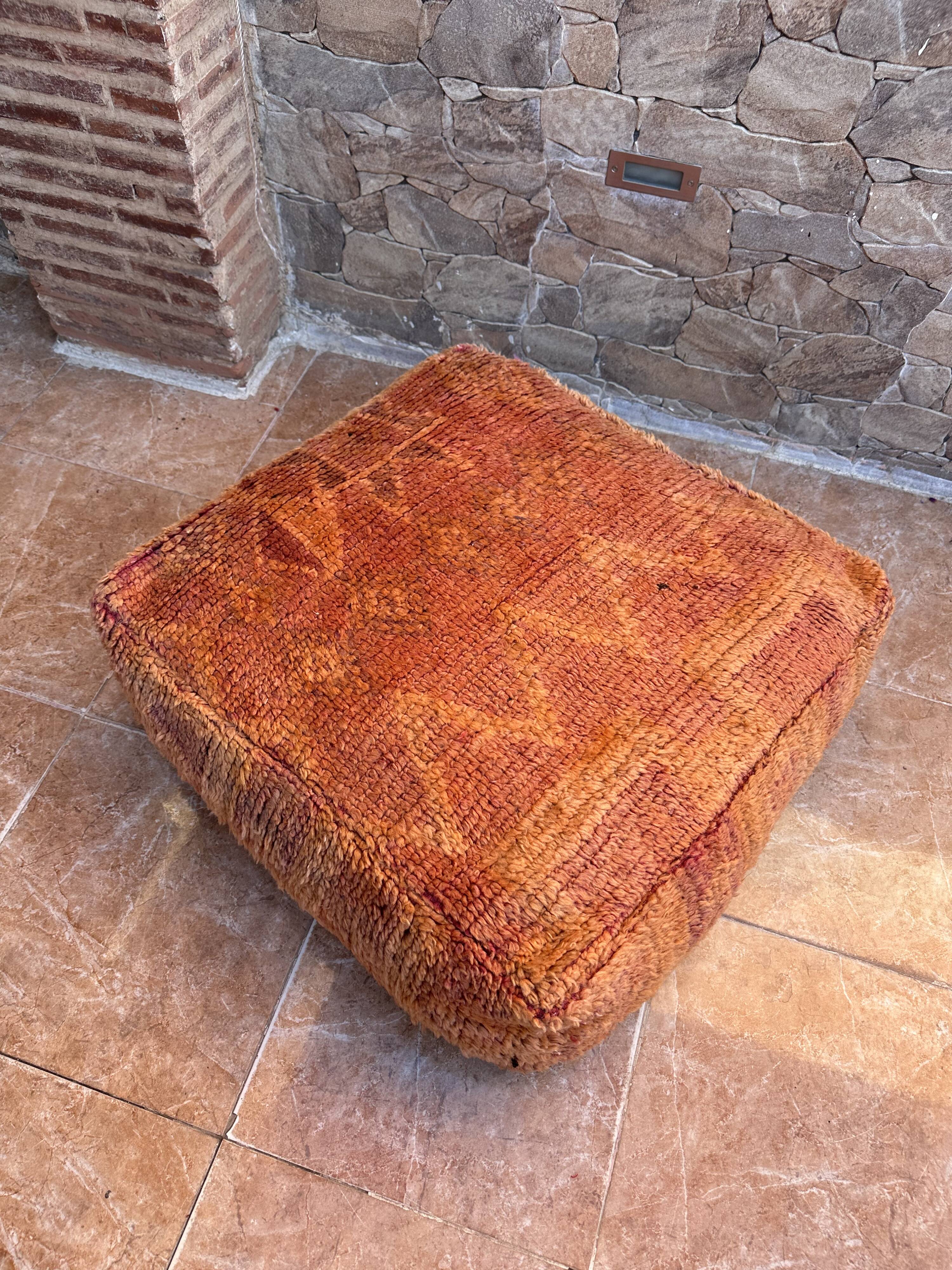 Handmade Berber Kilim pouf, floor cushion