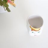 Vintage flower pot face, ceramic