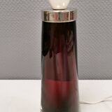 Table lamp by Carl Fagerlund for Orrefors Glassworks Sweden 1960s in translucent and deep red glass.