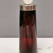 Table lamp by Carl Fagerlund for Orrefors Glassworks Sweden 1960s in translucent and deep red glass.