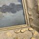 Antique Painting - Night Landscape by the Water and Golden Frame