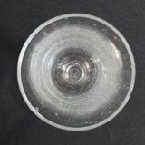 Lot de 6 verres Biot à pied, verre blanc bullé, H 15,8 cm