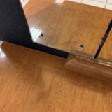 Art Deco dressing table with a triptych mirror in blonde maple and briar burl.