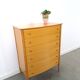 Mid-Century hoge gebogen ladekast met 6 lades