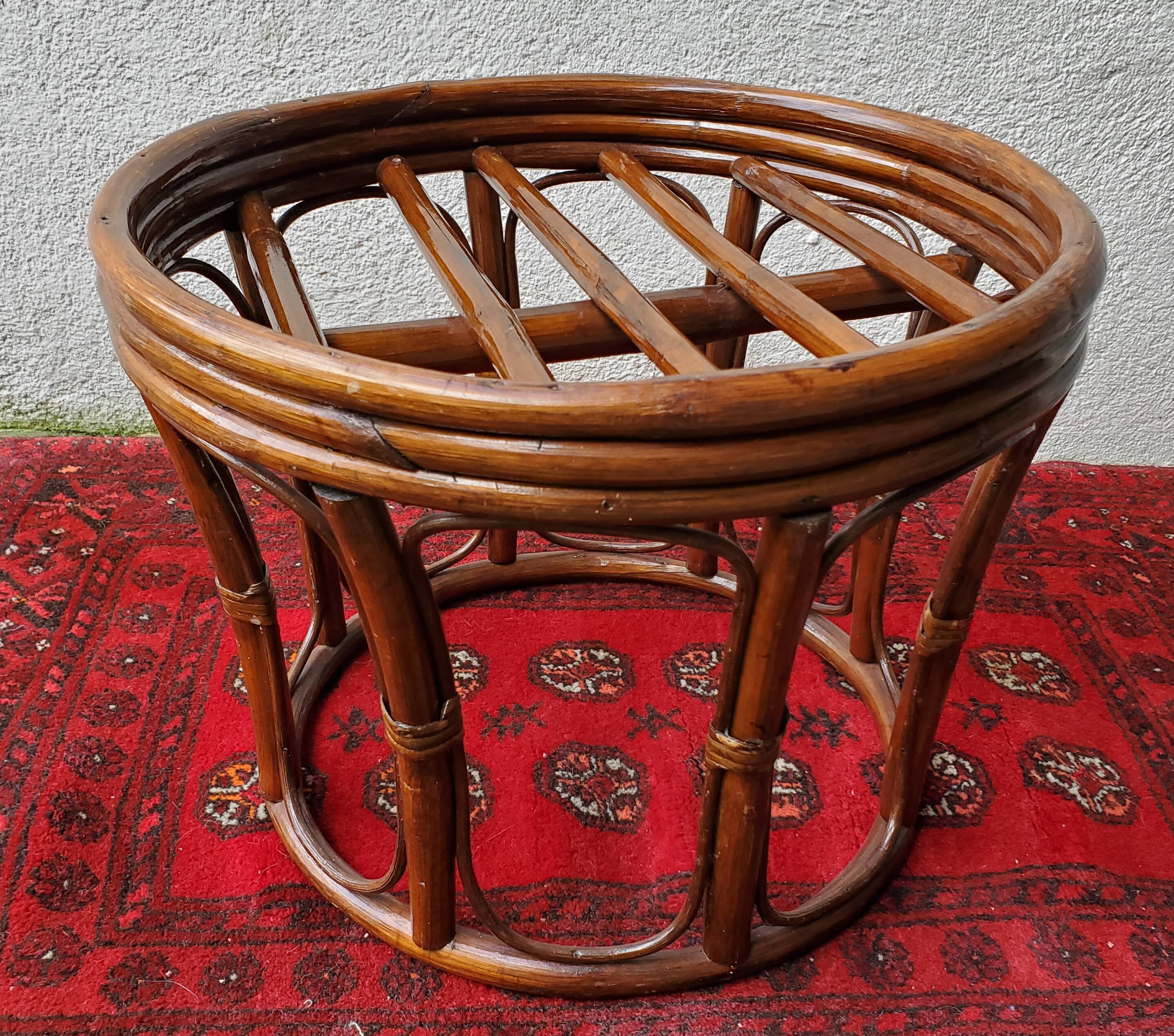 Dark rattan stool