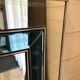 Vintage wall mirror Schöninger in silver and turquoise - Regency