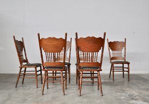Vintage ash dining chairs, 1920