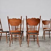 Vintage ash dining chairs, 1920