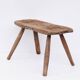Tabouret de traite rural ancien en hêtre massif