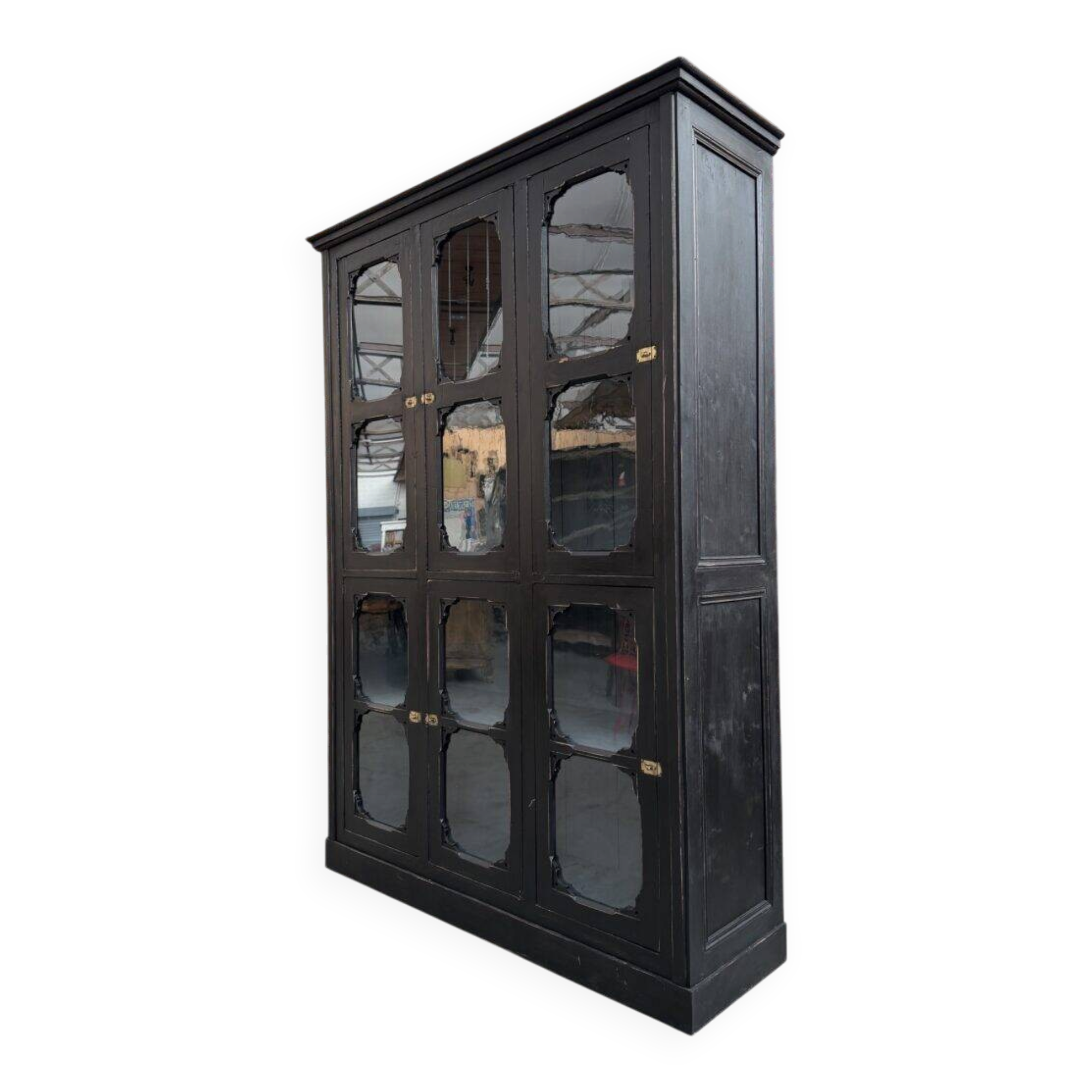Patinated museum display case