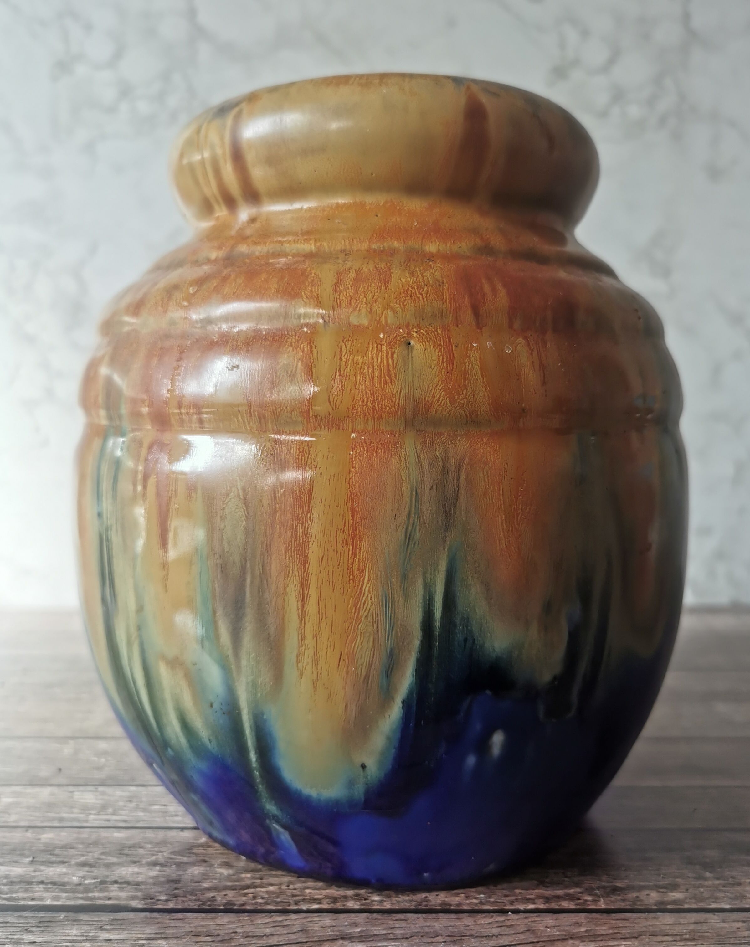 Enamelled sandstone vase G. Metenier