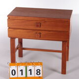 Vintage teak chest of drawers with leather handles by fröseke nybrofabrik, 1970s